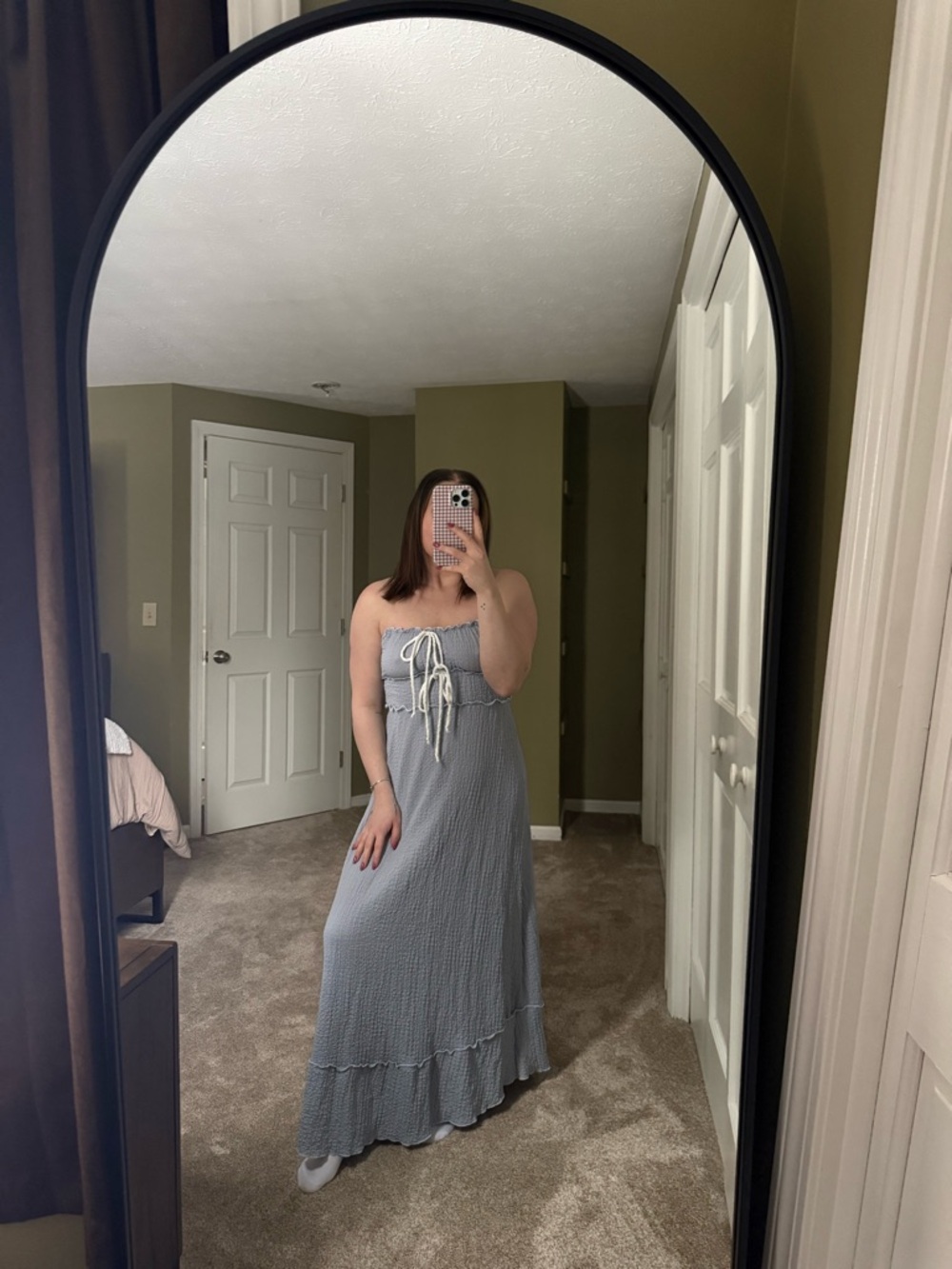 Strapless Smocked Maxi Dress